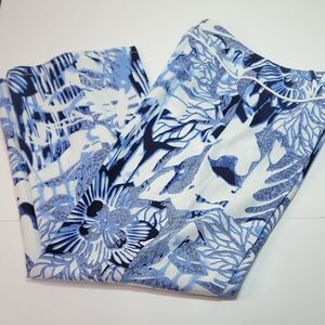 TRIBAL SUMMER PANTS SIZE 8 BLUE WHITE ABSTRACT